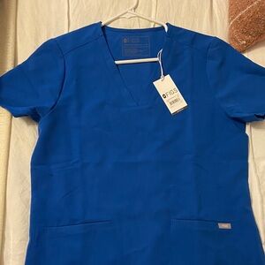Figs Royal Blue V-Neck Scrub Top